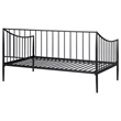Pemberly Row Metal Twin Daybed Frame with Slatted Platform in Matte Black