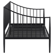 Pemberly Row Metal Twin Daybed Frame with Slatted Platform in Matte Black