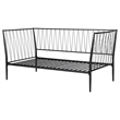 Pemberly Row Transitional Metal Twin Daybed Frame in Matte Black