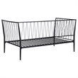 Pemberly Row Transitional Metal Twin Daybed Frame in Matte Black