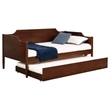 Pemberly Row Modern Classic Wood Twin Panel Daybed with Trundle in Cherry