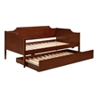 Pemberly Row Modern Classic Wood Twin Panel Daybed with Trundle in Cherry