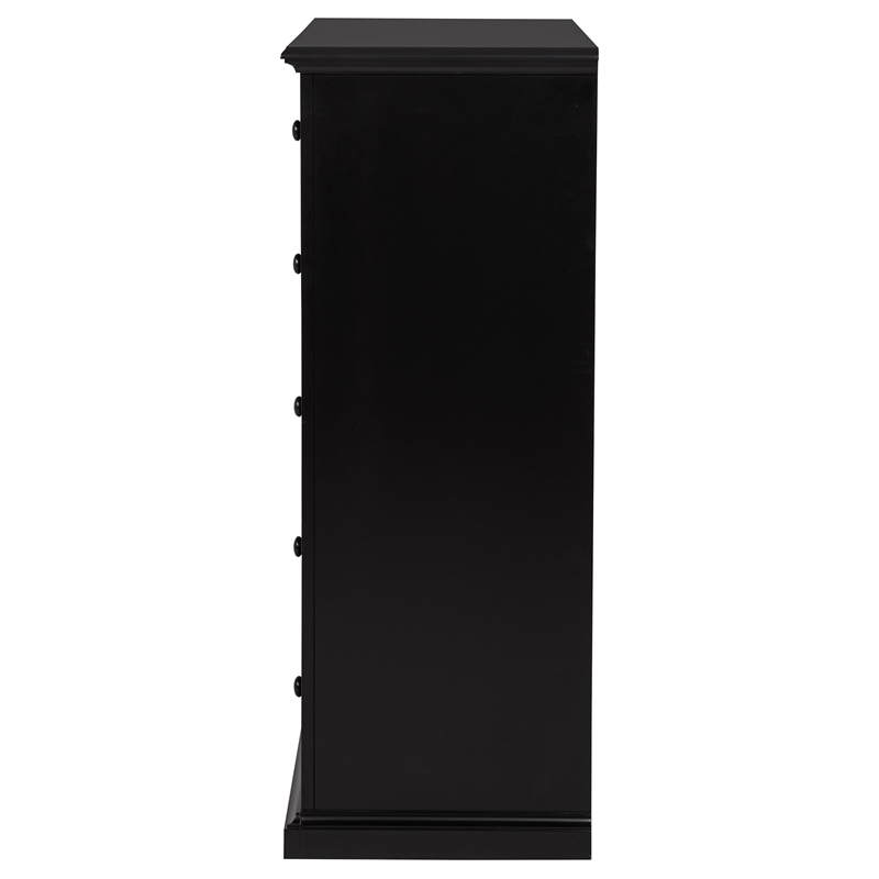 Pemberly Row 6-Drawer Bedroom Chest of Drawers with Round Knobs in Black