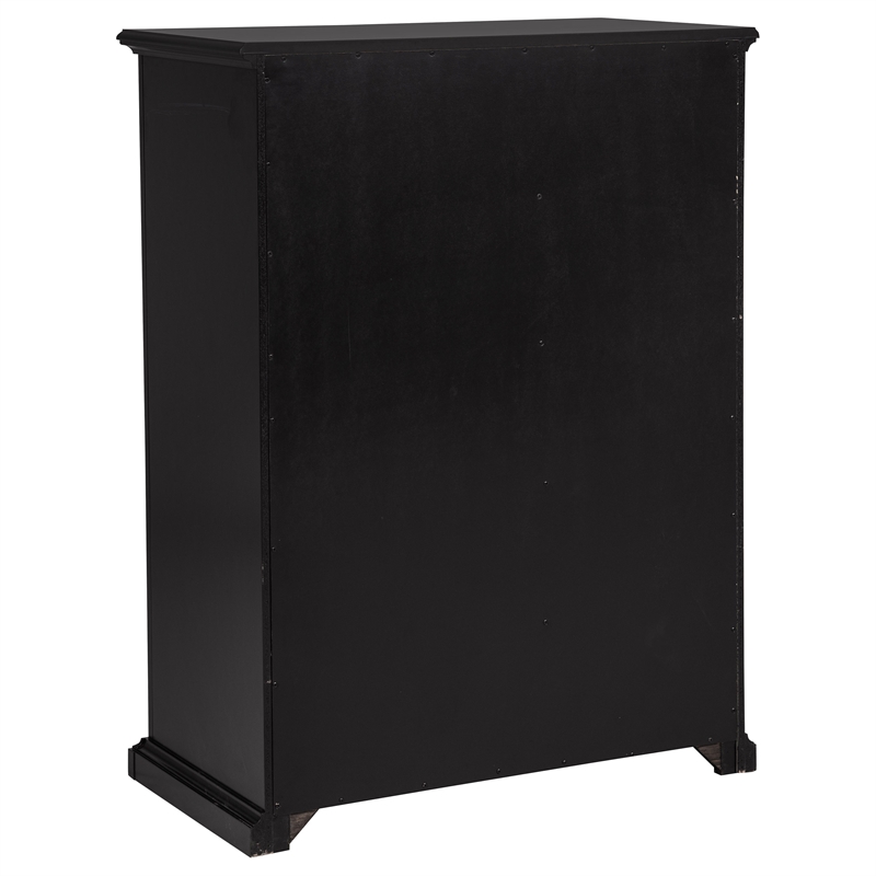Pemberly Row 6-Drawer Bedroom Chest of Drawers with Round Knobs in Black