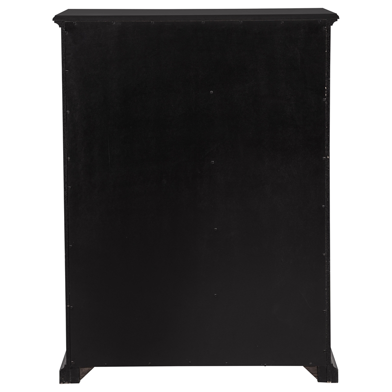 Pemberly Row 6-Drawer Bedroom Chest of Drawers with Round Knobs in Black
