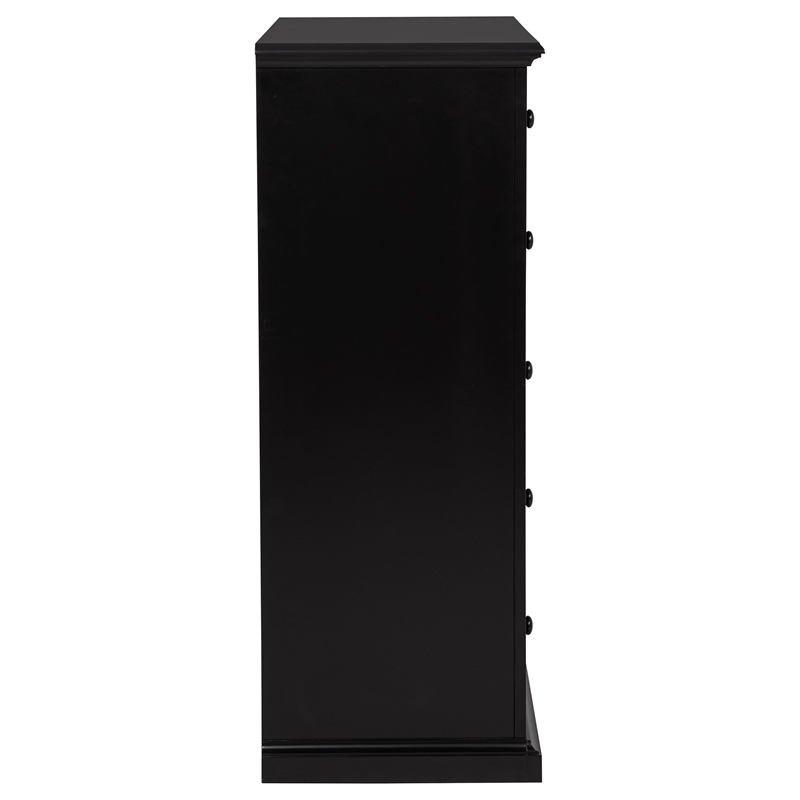 Pemberly Row 6-Drawer Bedroom Chest of Drawers with Round Knobs in Black