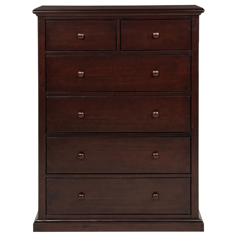 Pemberly Row 6-Drawer Bedroom Chest of Drawers in Cappuccino