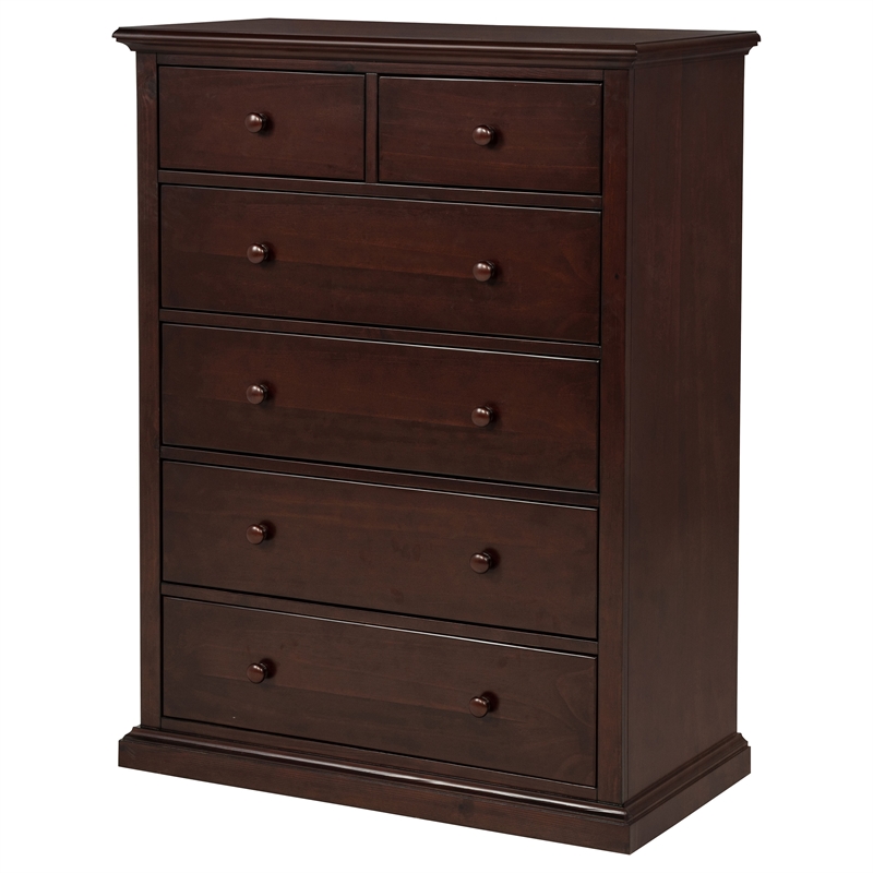 Pemberly Row 6-Drawer Bedroom Chest of Drawers in Cappuccino
