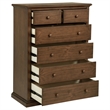 Pemberly Row 6-Drawer Bedroom Chest of Drawers in Medium Brown