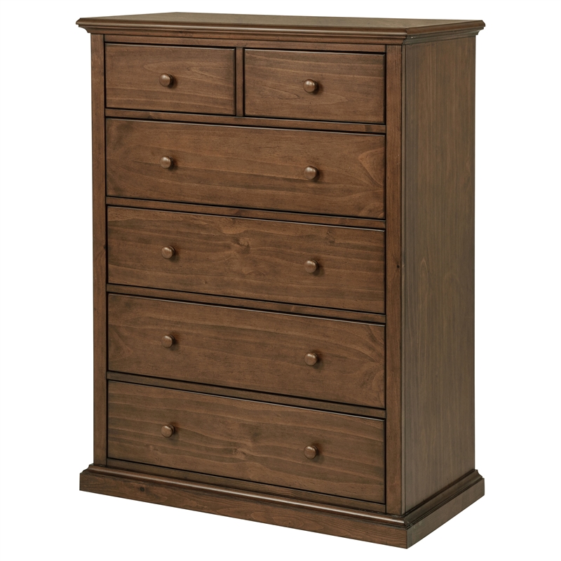 Pemberly Row 6-Drawer Bedroom Chest of Drawers in Medium Brown
