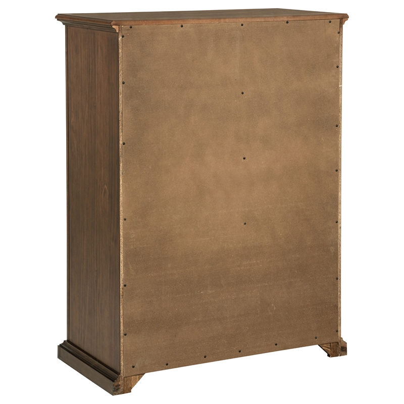 Pemberly Row 6-Drawer Bedroom Chest of Drawers in Medium Brown