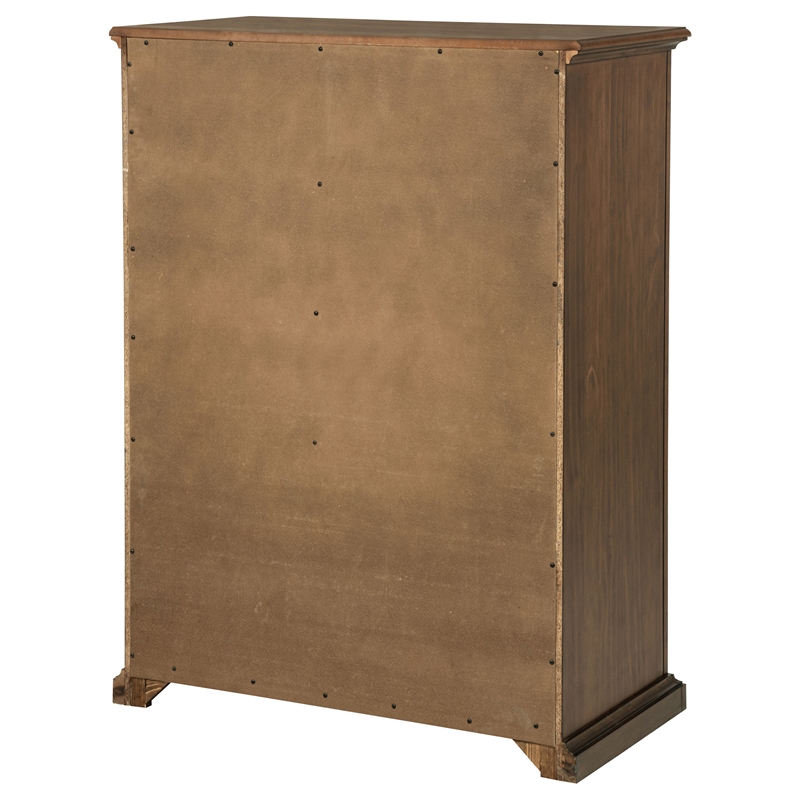 Pemberly Row 6-Drawer Bedroom Chest of Drawers in Medium Brown