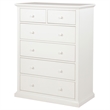 Pemberly Row 6-Drawer Bedroom Chest of Drawers with Round Knobs in White