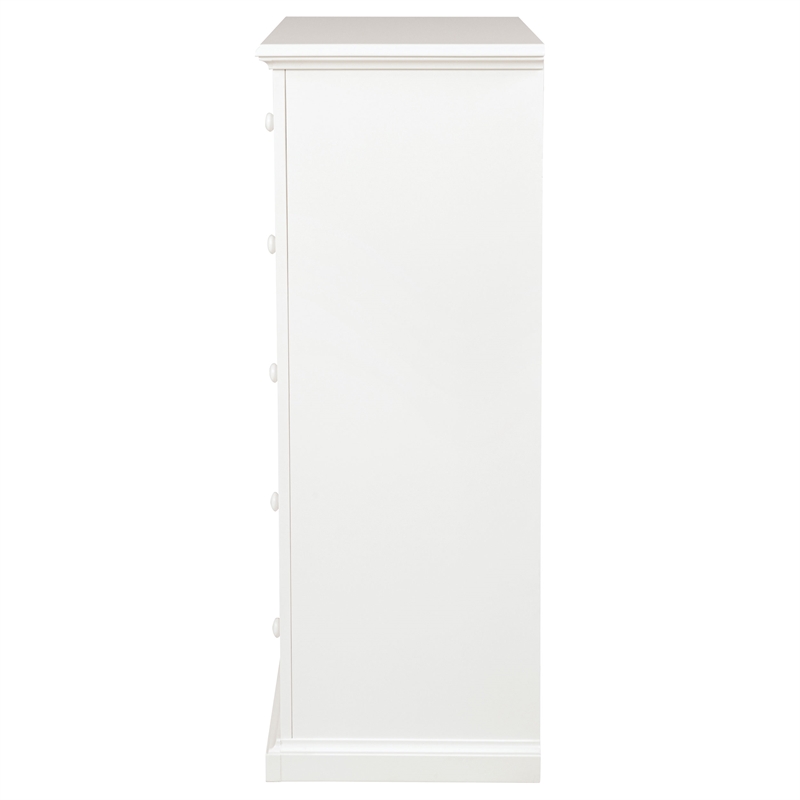 Pemberly Row 6-Drawer Bedroom Chest of Drawers with Round Knobs in White