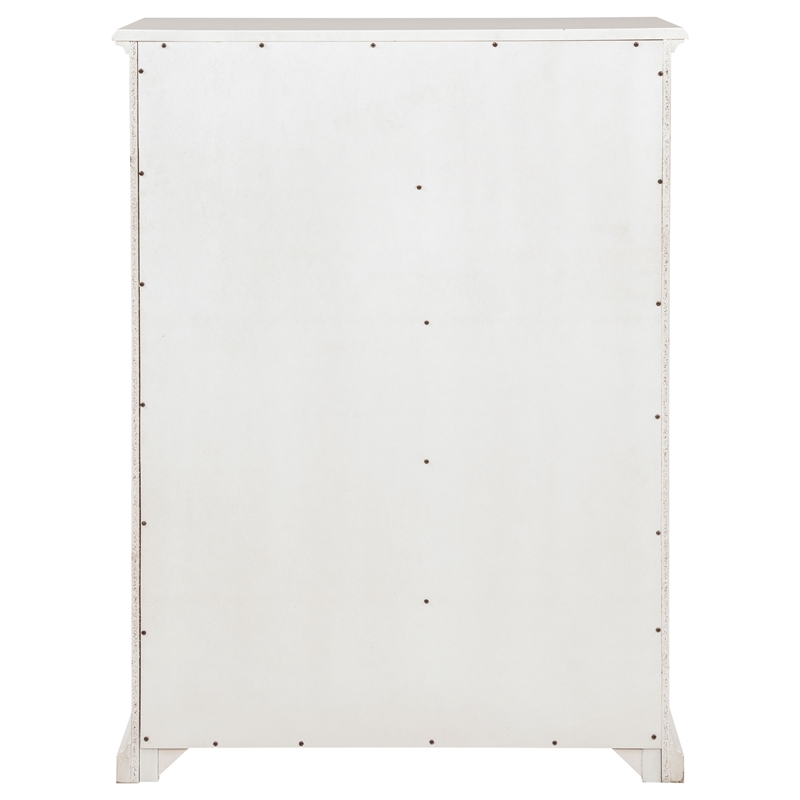 Pemberly Row 6-Drawer Bedroom Chest of Drawers with Round Knobs in White