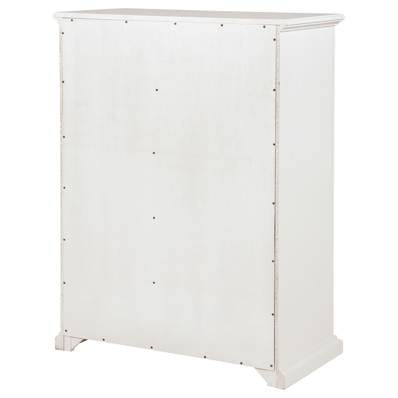 Pemberly Row 6-Drawer Bedroom Chest of Drawers with Round Knobs in White