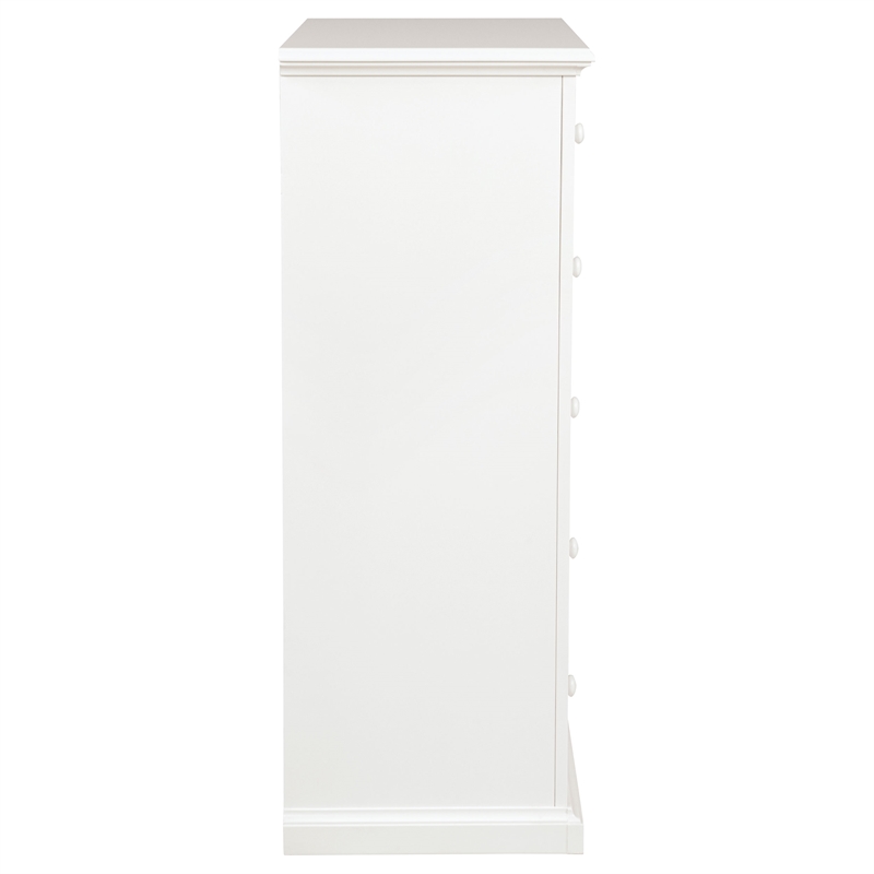 Pemberly Row 6-Drawer Bedroom Chest of Drawers with Round Knobs in White