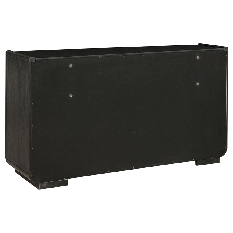 Pemberly Row 8-Drawer Wood Bedroom Dresser Cabinet in Burnished Black