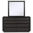 Pemberly Row 8-Drawer Wood Bedroom Dresser with Mirror in Burnished Black