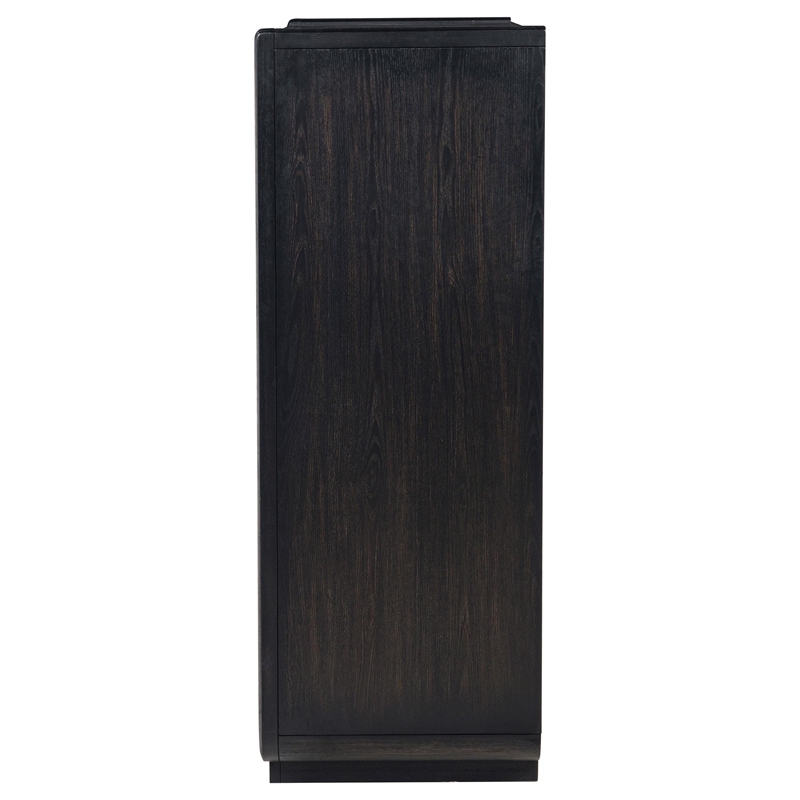 Pemberly Row 5-Drawer Contemporary Wood Bedroom Chest in Burnished Black