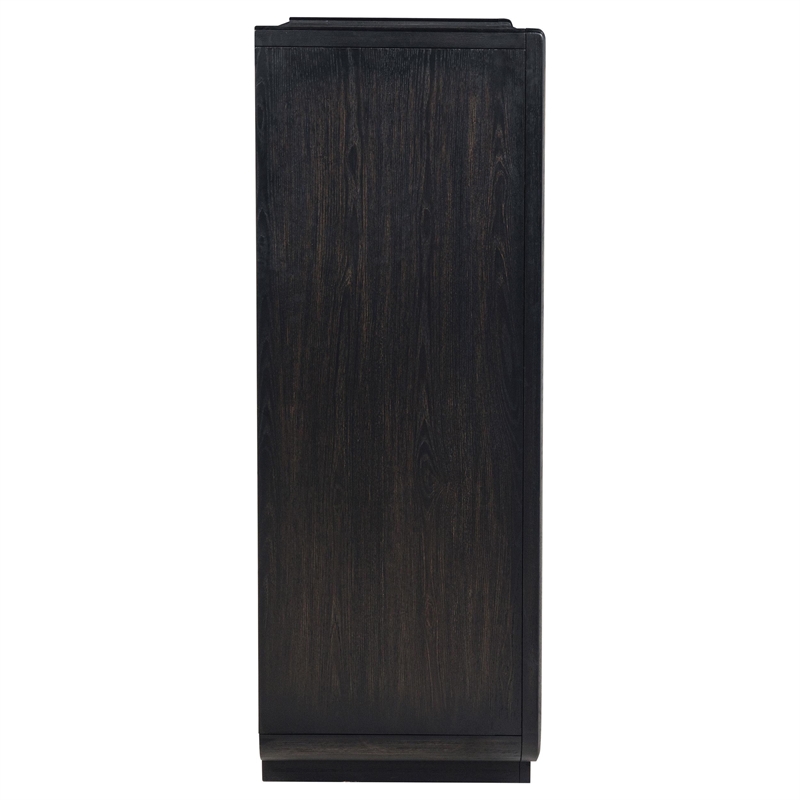 Pemberly Row 5-Drawer Contemporary Wood Bedroom Chest in Burnished Black