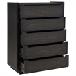 Pemberly Row 5-Drawer Contemporary Wood Bedroom Chest in Burnished Black
