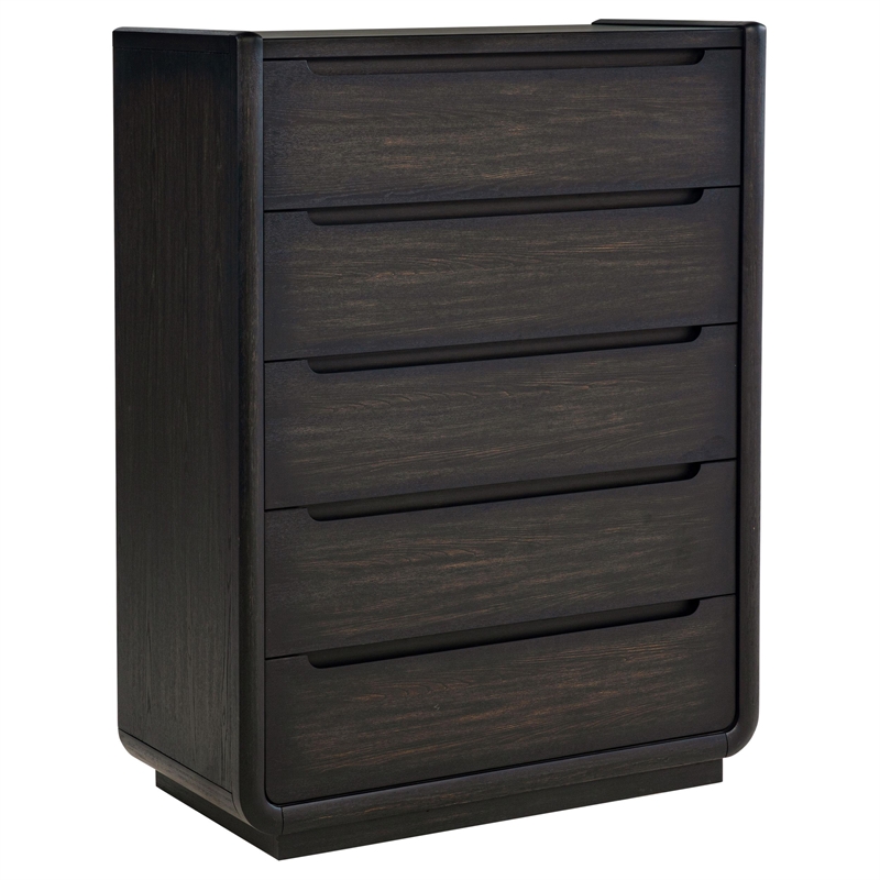 Pemberly Row 5-Piece Wood Eastern King Bedroom Set in Burnished Black