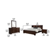 Pemberly Row 4-Piece Queen Bedroom Set with Bookcase Bed in Dark Brown