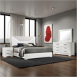 Pemberly Row 4-Piece Queen LED Bedroom Set in White High Gloss