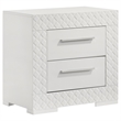 Pemberly Row 4-Piece Queen LED Bedroom Set in White High Gloss