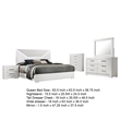 Pemberly Row 5-Piece Queen LED Bedroom Set in White High Gloss