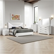 Pemberly Row 5-Piece Queen LED Bedroom Set in White High Gloss