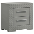 Pemberly Row 4-Piece Queen LED Bedroom Set in Gray High Gloss