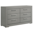 Pemberly Row 4-Piece Queen LED Bedroom Set in Gray High Gloss