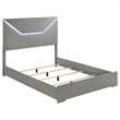 Pemberly Row 4-Piece Queen LED Bedroom Set in Gray High Gloss