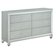 Pemberly Row 4-Piece Queen LED Bedroom Set in Silver Gray Faux Leather