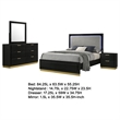 Pemberly Row 4-Piece Queen Bedroom Set with Gold Accents in Black and Gray
