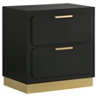 Pemberly Row 4-Piece Queen Bedroom Set with Gold Accents in Black and Gray
