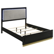 Pemberly Row 5-Piece Queen Bedroom Set with Gold Accents in Black and Gray