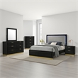 Pemberly Row 5-Piece Queen Bedroom Set with Gold Accents in Black and Gray