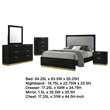 Pemberly Row 5-Piece Queen Bedroom Set with Gold Accents in Black and Gray