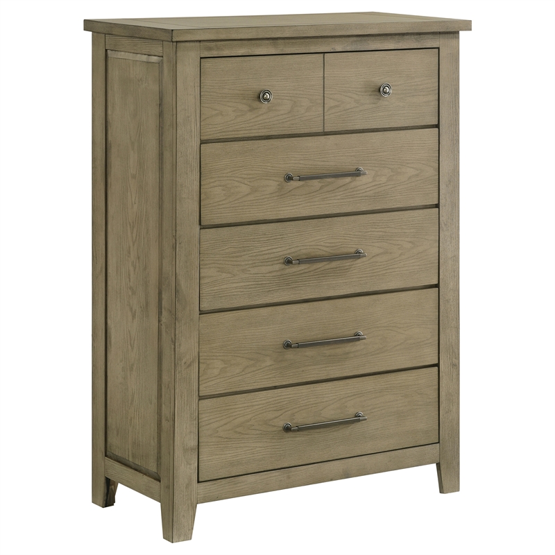 Pemberly Row 5-Piece Eastern King Bedroom Set in Vineyard Oak Brown