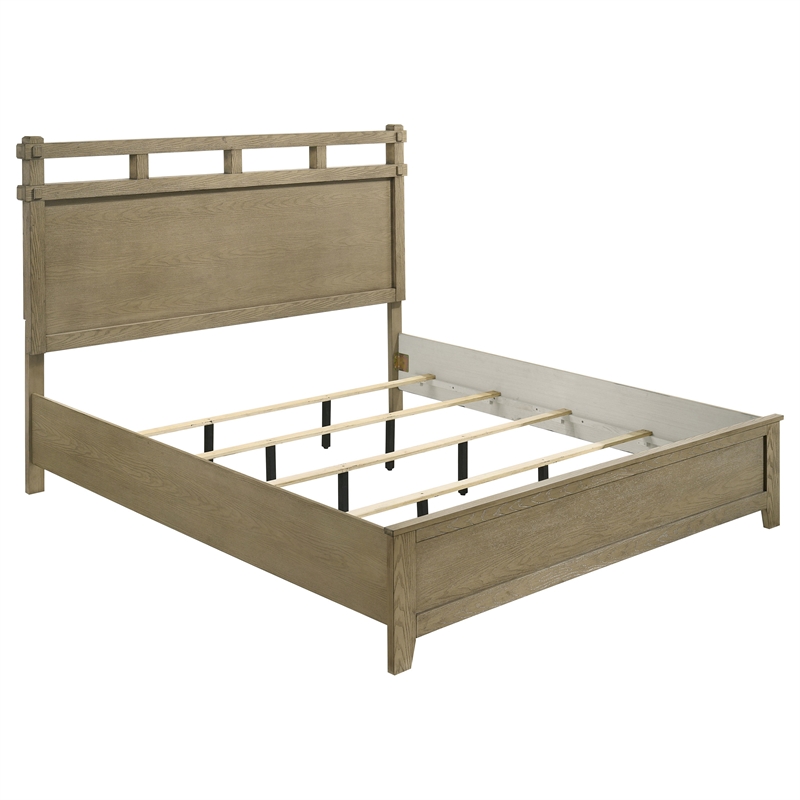 Pemberly Row 5-Piece Eastern King Bedroom Set in Vineyard Oak Brown
