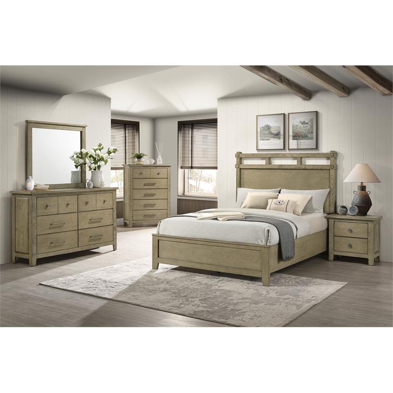Pemberly Row 5-Piece Queen Bedroom Set in Vineyard Oak Brown