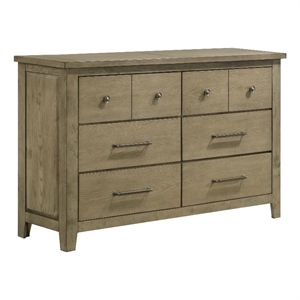Pemberly Row 6-Drawer Wood Bedroom Dresser Cabinet in Vineyard Oak Brown