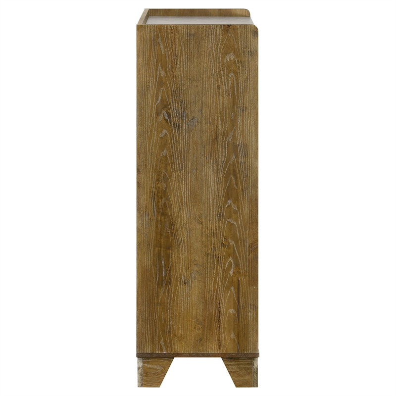 Pemberly Row 5-Drawer Rustic Wood Bedroom Chest in Medium Oak Brown