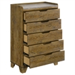 Pemberly Row 5-Drawer Rustic Wood Bedroom Chest in Medium Oak Brown