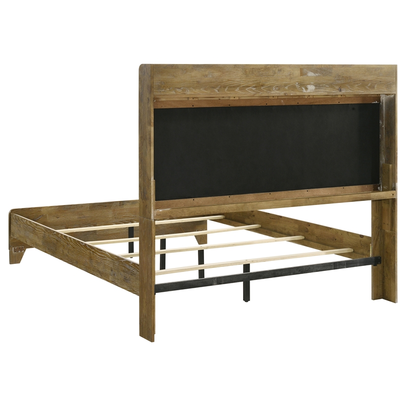 Pemberly Row 5-Piece Eastern King Bedroom Set in Medium Oak Brown