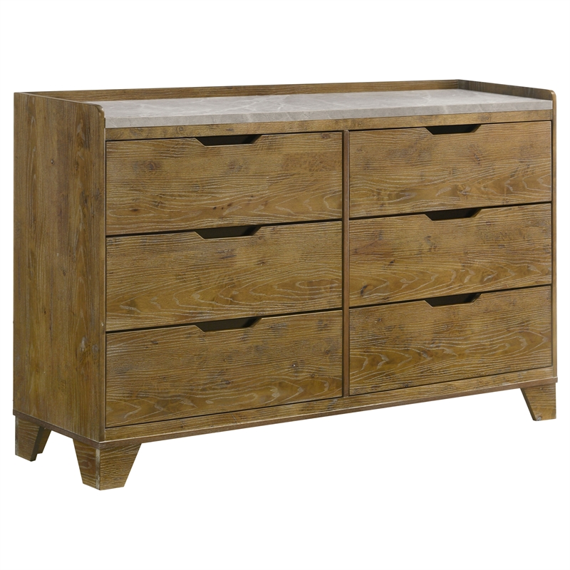 Pemberly Row 5-Piece Eastern King Bedroom Set in Medium Oak Brown