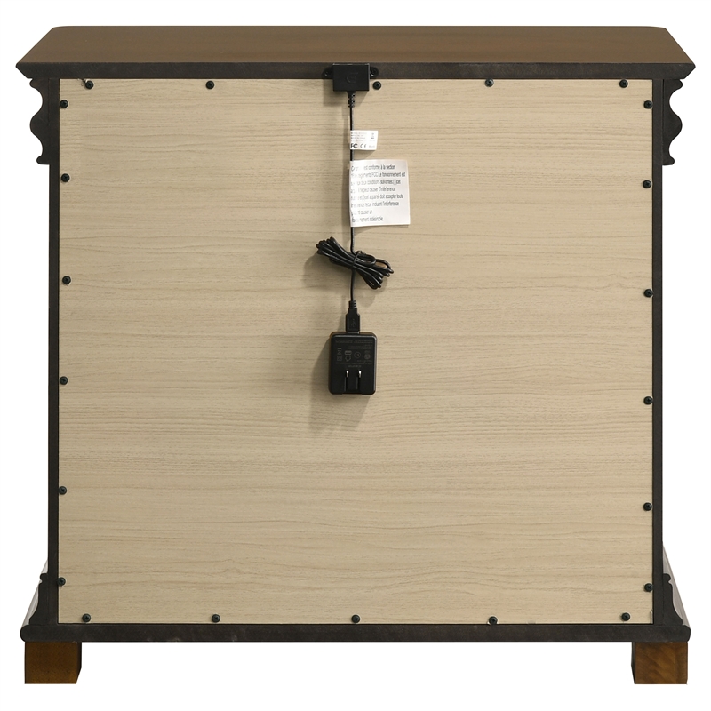 Pemberly Row 3-Drawer Nightstand Bedside Table in Brown Cherry